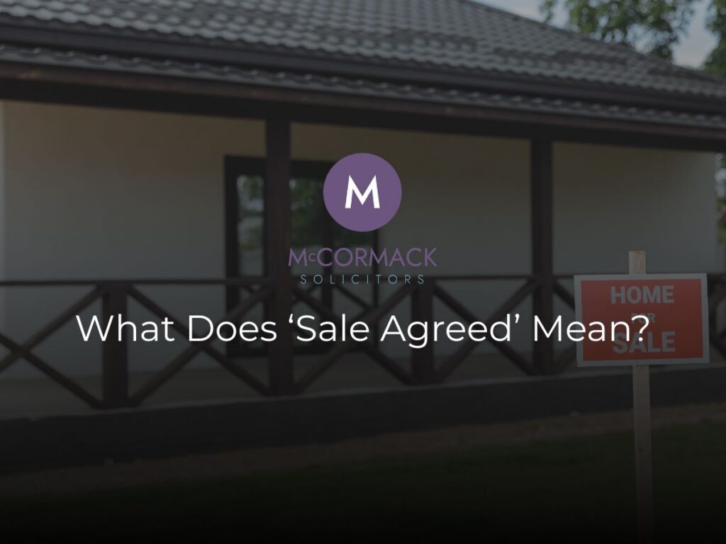 what does sale agreed mean